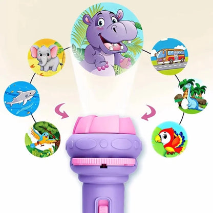 10Pcs Cartoon Projector Flashlight Cards, Creative Kids Flashlight Toy Projector for Children, Bedtime Story Toy for Babies