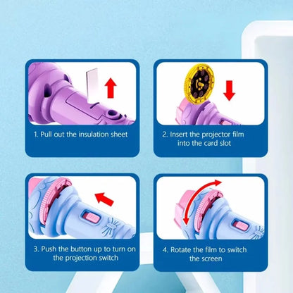 10Pcs Cartoon Projector Flashlight Cards, Creative Kids Flashlight Toy Projector for Children, Bedtime Story Toy for Babies