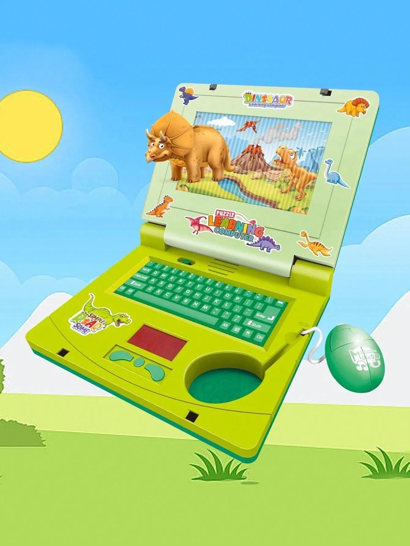 1PC  Laptop de aprendizagem para crianças，Educational LED Music, Electronic Cognitive Development Simulation, Computer Toy