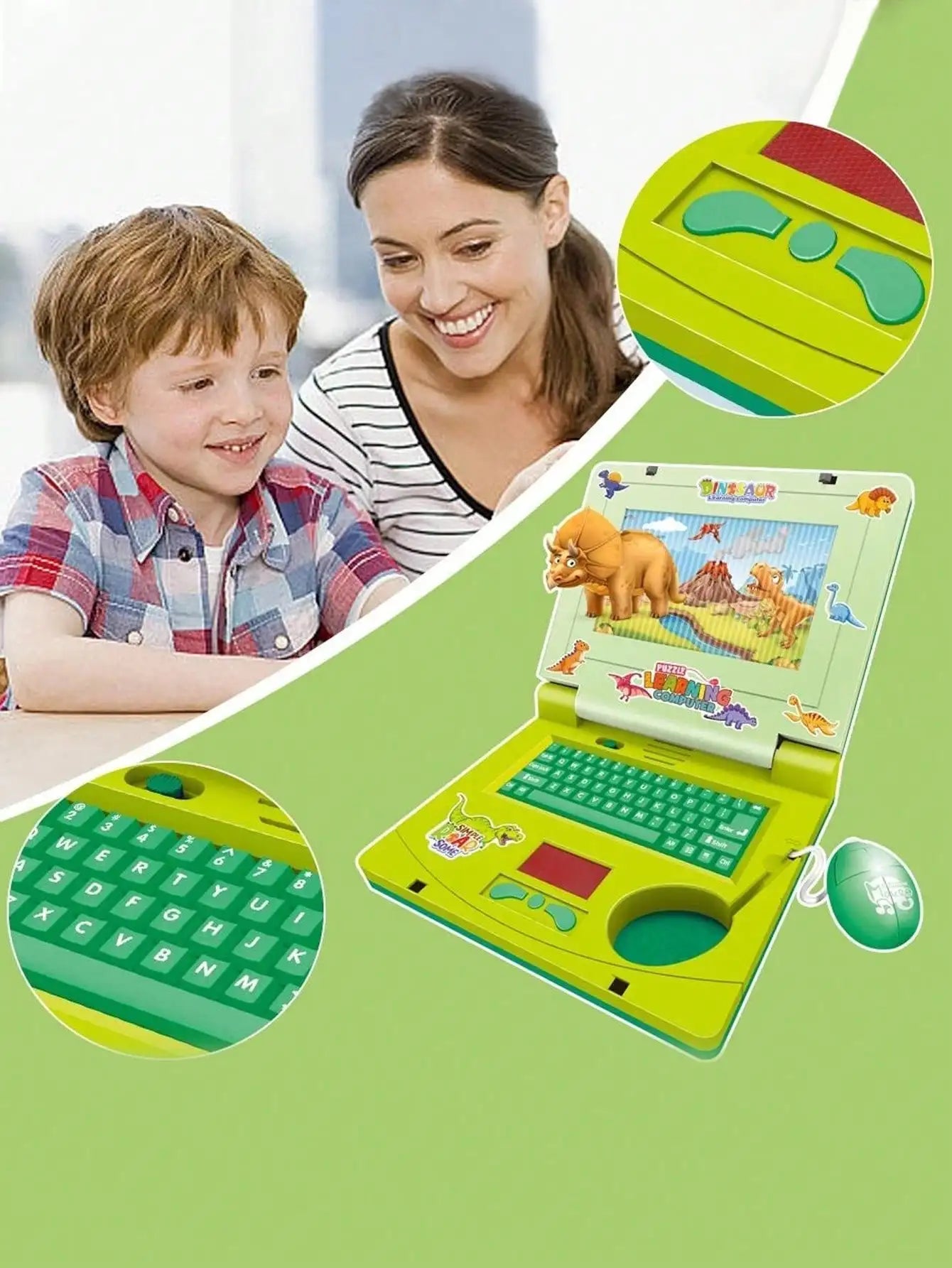 1PC  Laptop de aprendizagem para crianças，Educational LED Music, Electronic Cognitive Development Simulation, Computer Toy