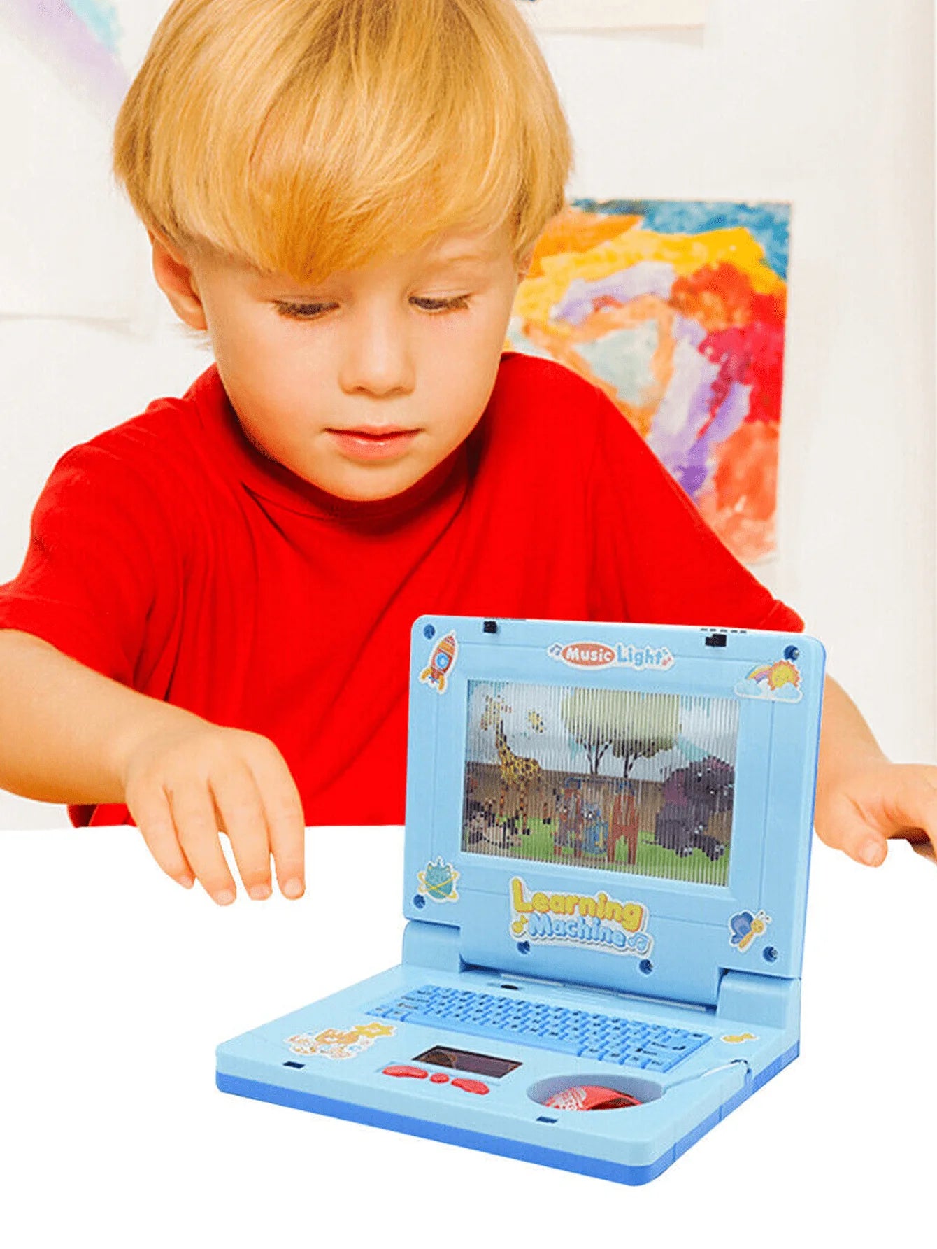 1PC  Laptop de aprendizagem para crianças，Educational LED Music, Electronic Cognitive Development Simulation, Computer Toy
