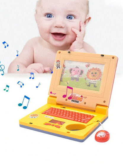 1PC  Laptop de aprendizagem para crianças，Educational LED Music, Electronic Cognitive Development Simulation, Computer Toy