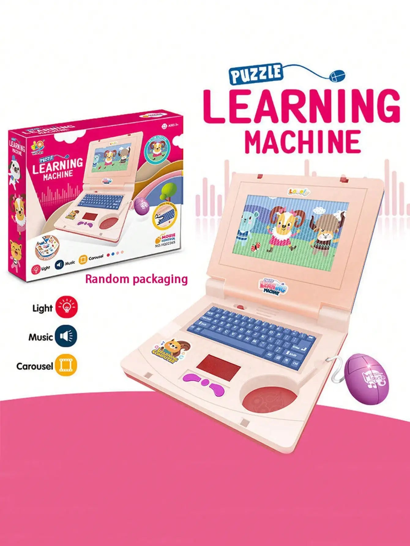 1PC  Laptop de aprendizagem para crianças，Educational LED Music, Electronic Cognitive Development Simulation, Computer Toy