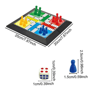 Ludo Game Set Strategy Game Parent Child Interaction with Foldable Board Travel Family Game for Teens Kids Children Party Toy