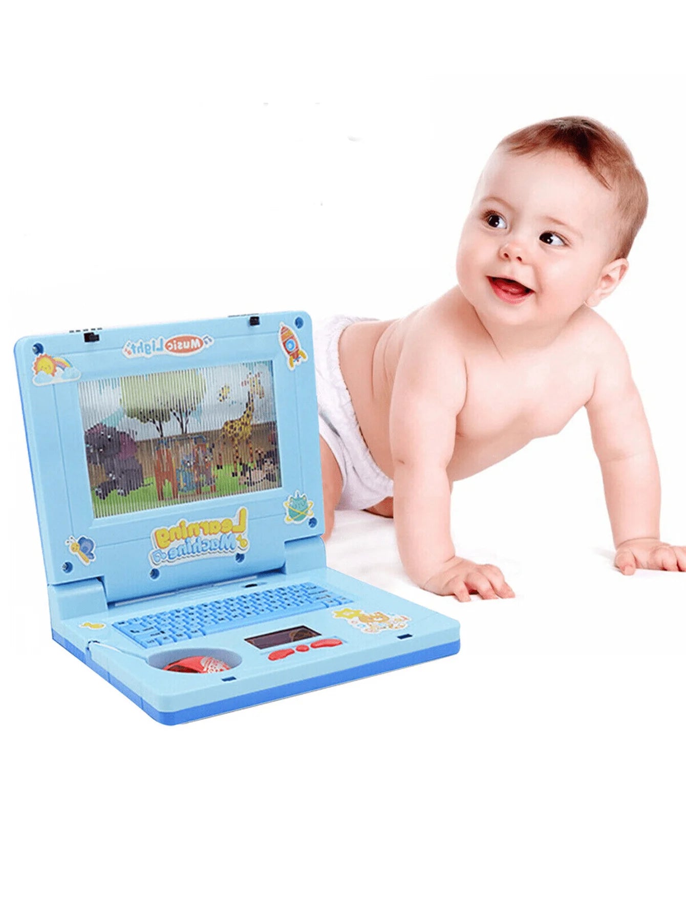 1PC  Laptop de aprendizagem para crianças，Educational LED Music, Electronic Cognitive Development Simulation, Computer Toy