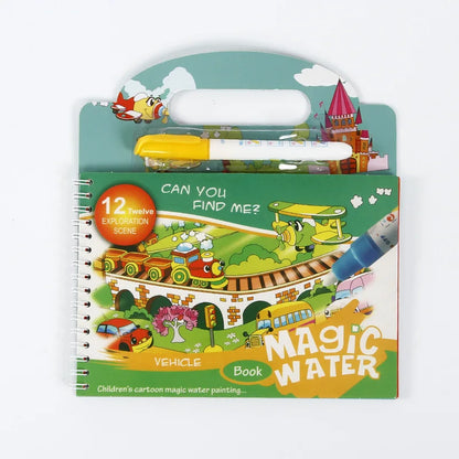 🎨 Livre de Peinture Magique pour Enfants – Réutilisable & Éducatif
