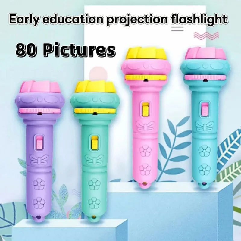10Pcs Cartoon Projector Flashlight Cards, Creative Kids Flashlight Toy Projector for Children, Bedtime Story Toy for Babies