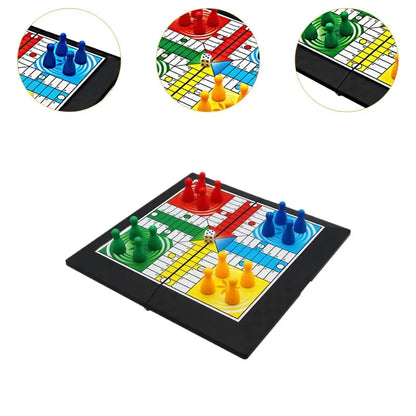 Ludo Game Set Strategy Game Parent Child Interaction with Foldable Board Travel Family Game for Teens Kids Children Party Toy