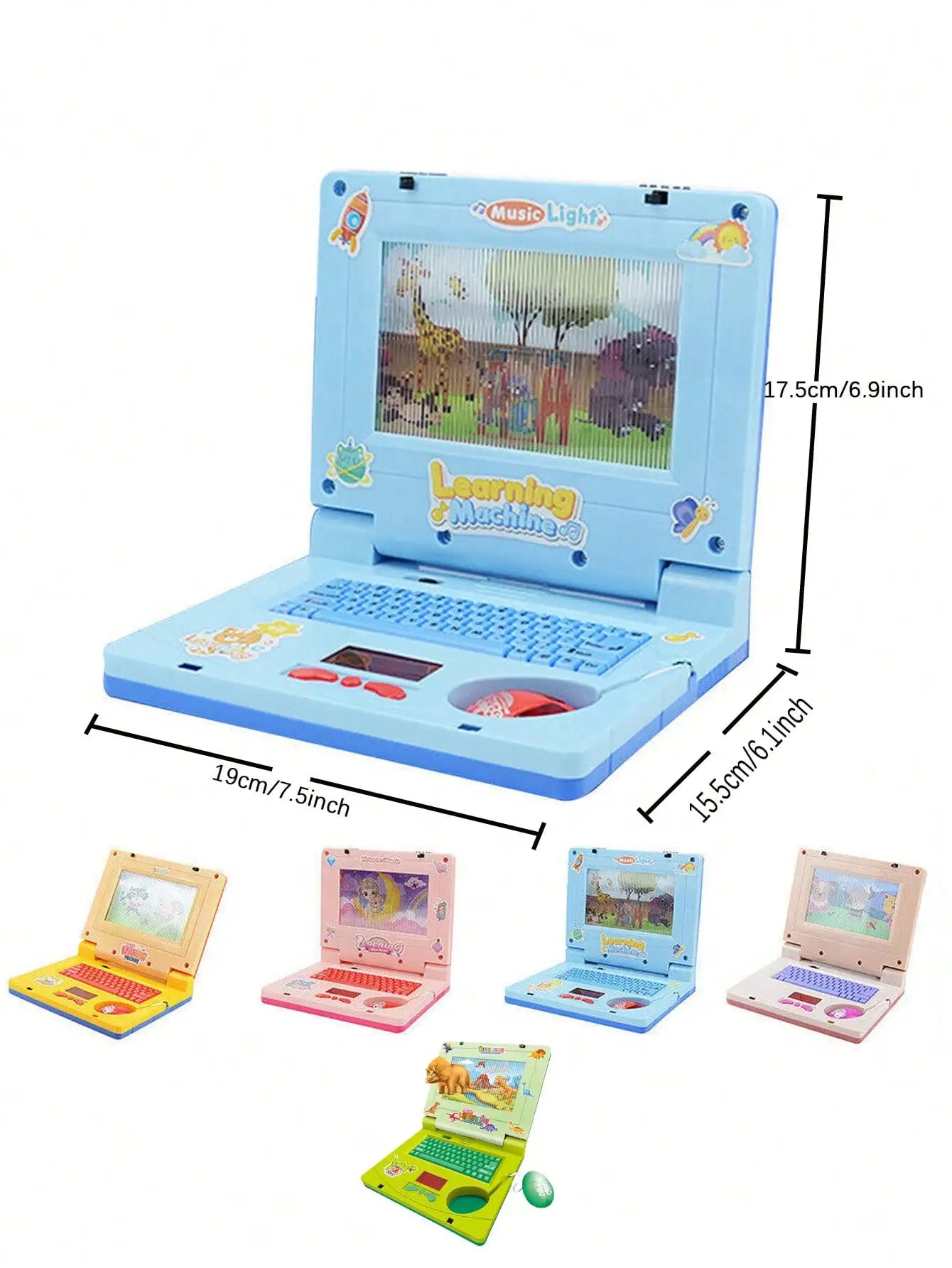 1PC  Laptop de aprendizagem para crianças，Educational LED Music, Electronic Cognitive Development Simulation, Computer Toy